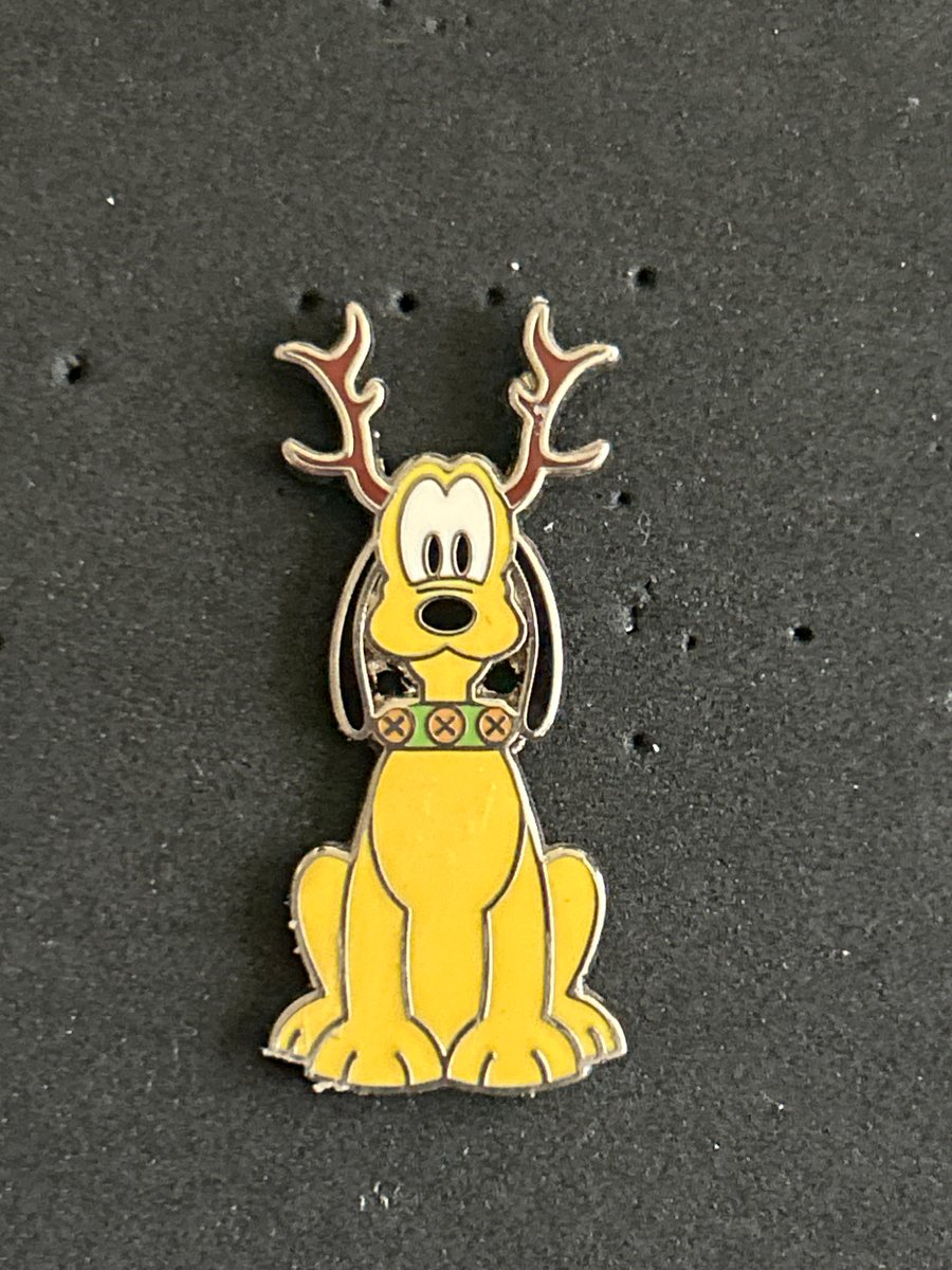 Disney Pluto with Antlers and Bell collar Holiday Pin