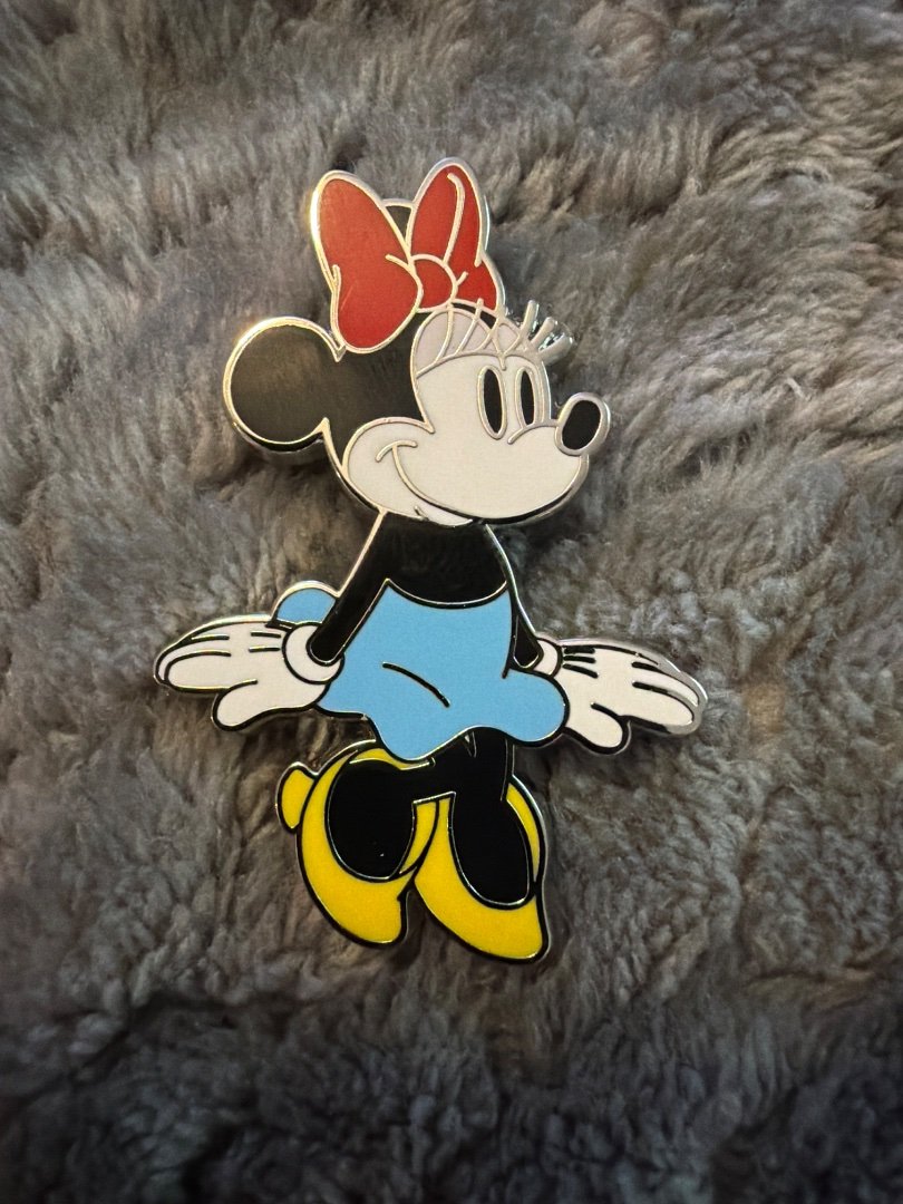 Disney Monogram Minnie Mouse Blue Dress Enamel Pin