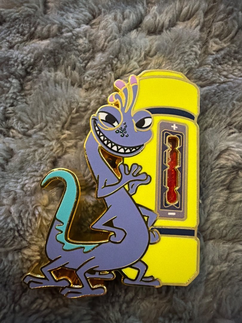 Disney Monsters, Inc. Randall Boggs Character Pin, scream canister with liquid glitter